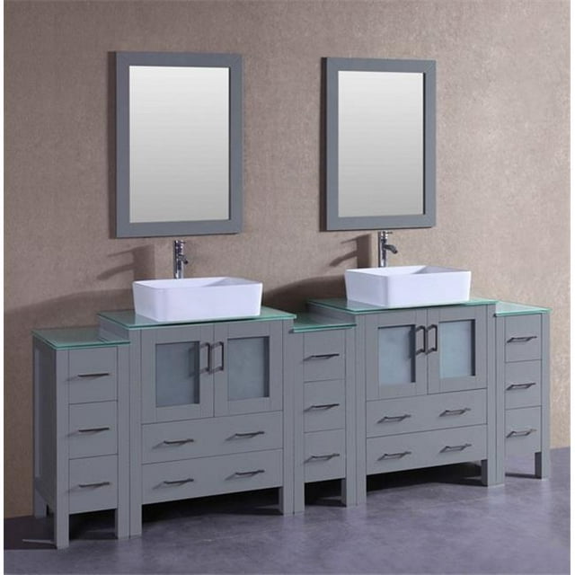 Mercury Import Group AGR230RCCWG3S Ensemble de Vanité Double 96 Po Bosconi - Gris