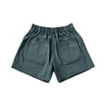thumbnail image 7 of Rggeeun Women'S Shorts Solid Color Elastic High Waist Wide Leg Soft Lightweight Loose Fit With Side Pockets &Buttons For Summer Club Party Kawaii Bottoms,Grey,S, 7 of 7