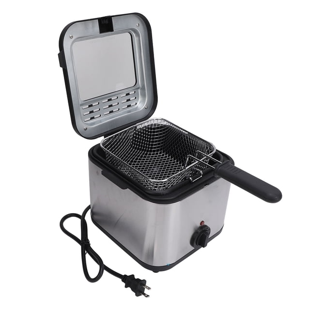 Friteuse Électrique, Friteuse Électrique Multifonction à Température Réglable Surchauffe Prise US 110V Acier Inoxydable pour Poulet Steak