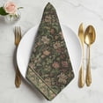 thumbnail image 2 of Sage Green Floral Cloth Napkins, Ethnic Tribe Abstract Art Flowers Washable and Reusable Dinner Napkins Set of 4, Table Napkin for Kitchen Party Birthday Wedding Hotel Housewarming 20"x20", 2 of 9