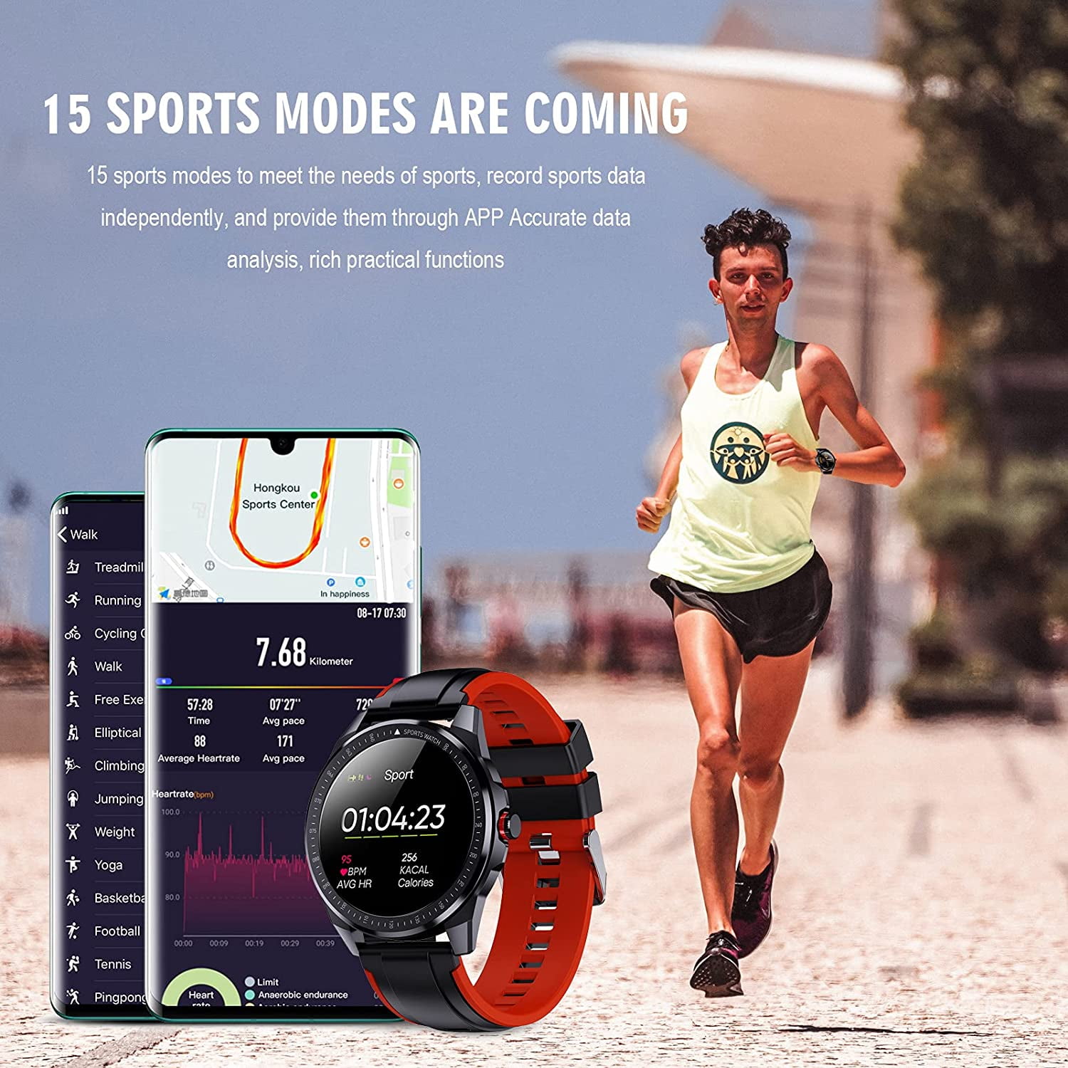 Smart Watch for Men, IP68 Waterproof Fitness Tracker,