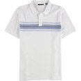 thumbnail image 1 of Perry Ellis Mens Chest Stripe Polo Shirt, white, XL, 1 of 2