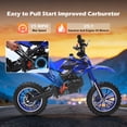 thumbnail image 5 of Gpower 49cc Dirt Bike for Kids 6-15,2-Stroke Gas Powered Mini Dirt Bike,1.5L Fuel Capacity,1-Seater,Blue, 5 of 8