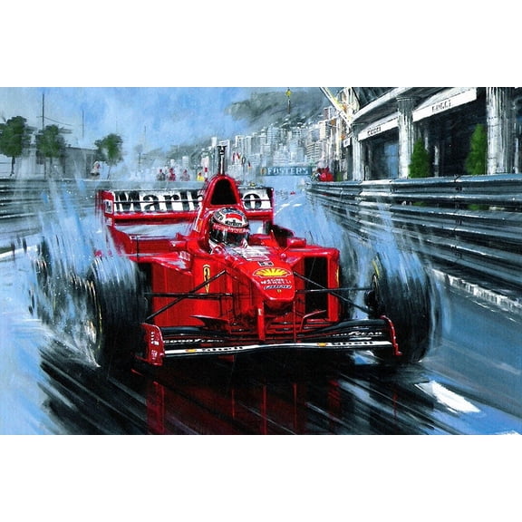 Michael Schumacher Mercedes F1 Racing Driver Wall Art Home Decor Style - A - 12x18 Inch Laminated Poster - Stunning Detail and Bold Colors