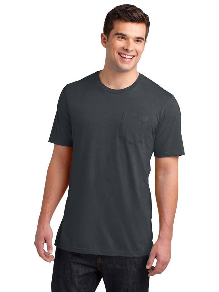 Mens Pocket Tee T-Shirt, Heathered Navy 