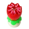 thumbnail image 2 of goowrom Colorfully Incredible Birthday Candles, Lotus Shaped Double-Layers Flat Bottom Singing Rotating Music Candle, 2 of 8