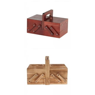 Wooden Sewing Kit Set, Sewing Basket Organizer Box With