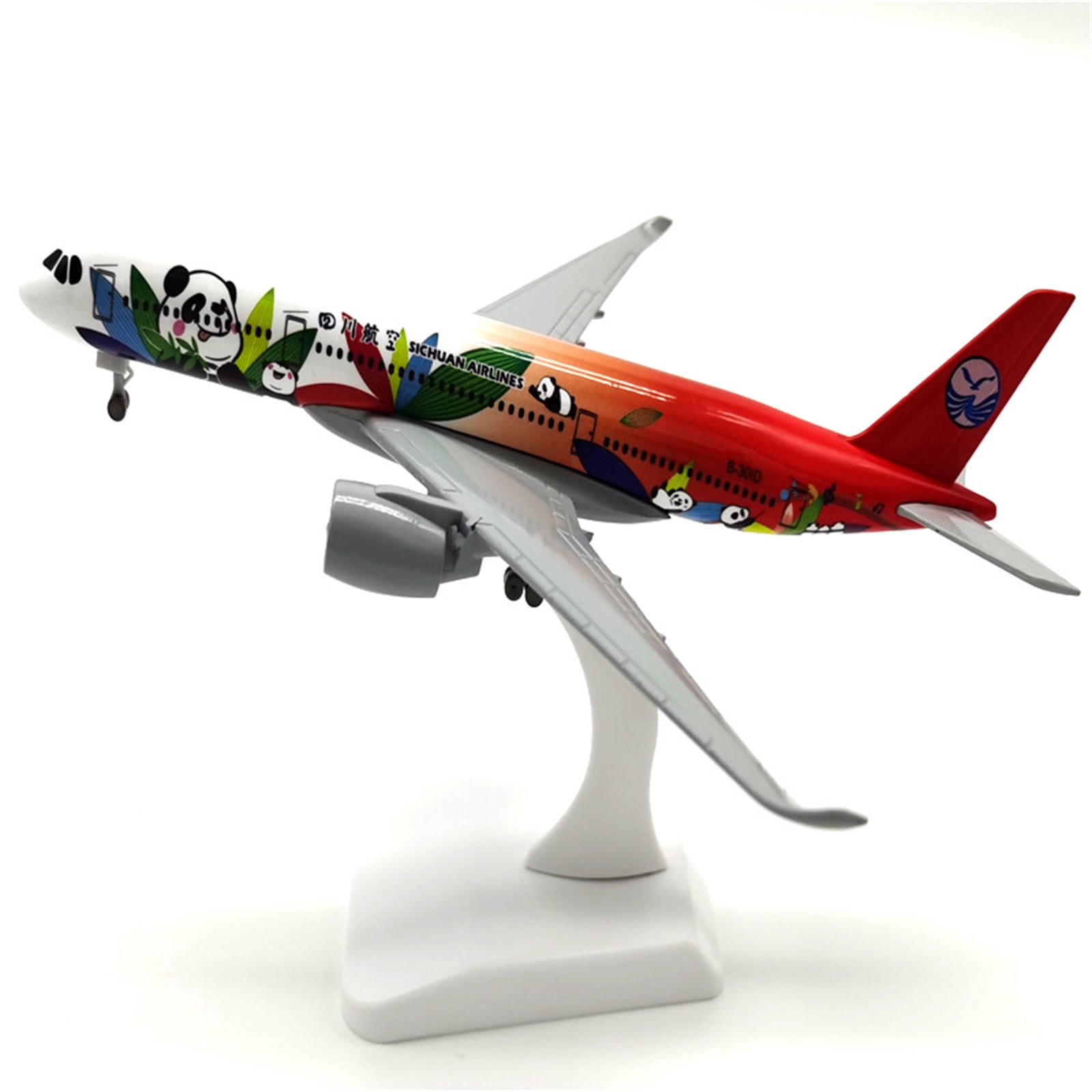 1:300 Scale Alloy Toy Sichuan 350 Panda Plane Model Aircraft Collectible for Display