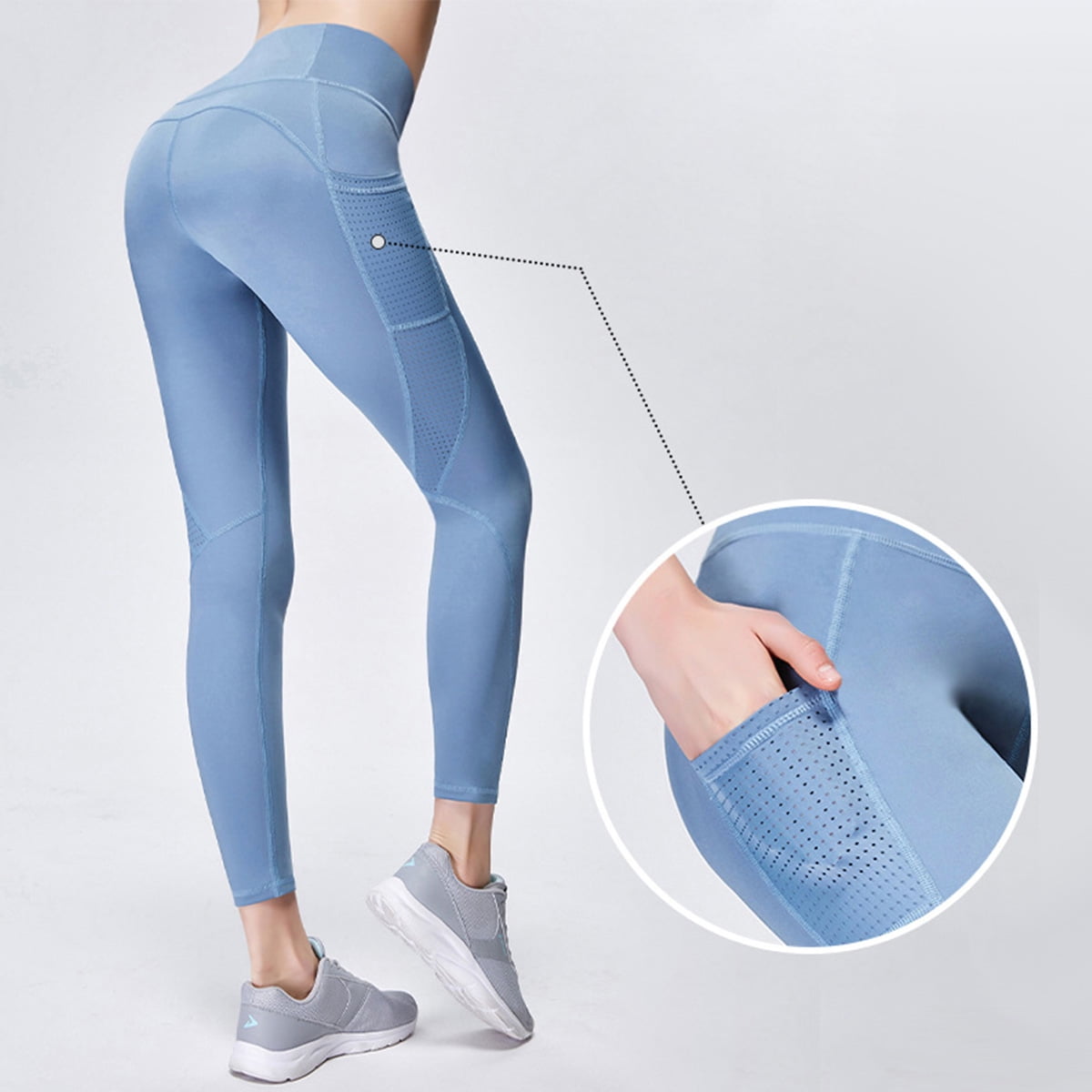 SEVEGO Women's Cargo Yoga Leggings with 4 Pockets Stretchy High Waisted Tummy Control Athletic Workout Pants Gym Tights 