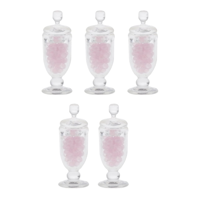Dolls House Kitchen Plastic Candy Bottles Miniatures 1:12 Scale Light Pink