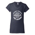 thumbnail image 2 of Wild Bobby, Uncle Man Myth Legend Funny Dad Uncle Papa Granpa Dad Gift, Father's Day, Women Standard V-Neck Tee, Navy, Small, 2 of 4
