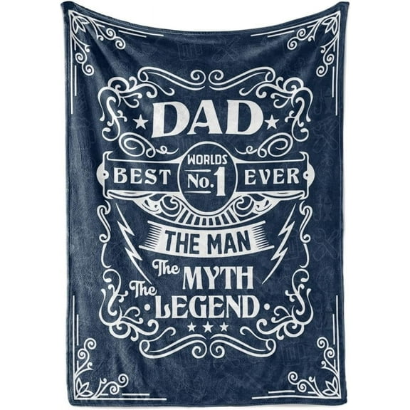 Father's Day Birthday Gifts for Dad, to My Dad Gifts from Daughter Son, Best Dad Gifts Ideas Soft Throw Blanket 50" x 65", No.1 Dad in The World