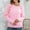 Pink, variant on Lilgiuy Women's Casual Stripe Round Neck Sweater Top for Relaxing