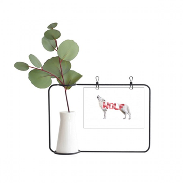 El lobo blanco aullóy se paró. Marco De Metal Florero De Cerámica Decoración