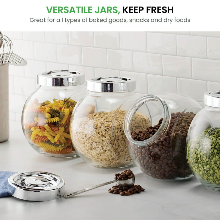 Large Glass Jar Food Storage Container with Airtight Lid Cookie