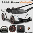 thumbnail image 3 of OLAKIDS 2 Seater Kids Ride on Car, 12V 4WD Licensed Lamborghini Veneno Powered Electric Vehicle with Hydraulic Doors, Rocking Mode, Adjustable Speeds, Remote Control, MP3, Headlight, 3 of 9