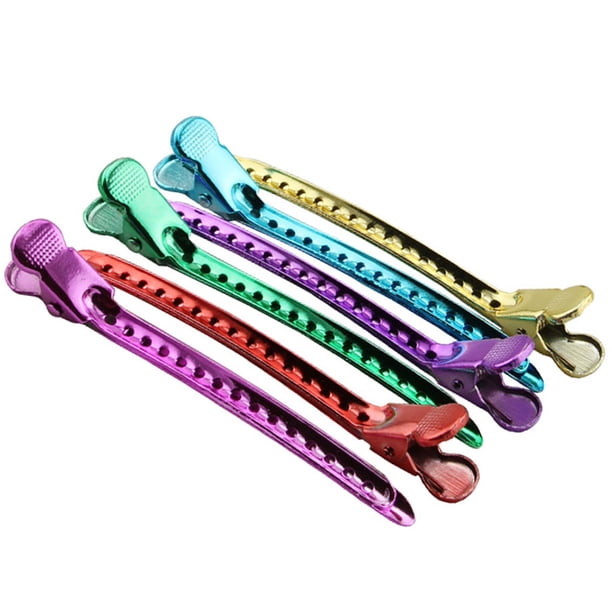 12 pinzas de metal para el pelo con forma de pico de pato, pasadores de acero inoxidable para peluquería, herramientas de peinado para salón de peluquería.