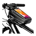 thumbnail image 1 of WILD MAN X2 1L Waterproof EVA Hard Shell Mountain Bike Front Frame Bag with 0.3 Sensitive TPU Touchscreen, 3 Adjustable Velcro Straps, Dual Compartments for 6.7" (iPhone 12 Pro Max/Samsung, 1 of 6