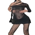 thumbnail image 1 of 2023 Nouveau Bodycon Mini Robe une Boucle d'Épaule devant Robe en Mesh Robe Noire Robe Sexy Taille S à L, 1 of 9