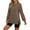 Coffee, variant on Cmfcve Women's Plus Size Sweatshirt Crew Neck Side Slit Loose Tunic Tops Raglan Long Sleeve Athletic Pullover Top