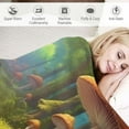 thumbnail image 3 of Chilfamy Mushrooms Forest Stream Flannel Throw Blanket for Couch Sofa Bed Office Travel Camping School All Seasons Exquisite Gifts 50x60in, 3 of 6