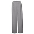 thumbnail image 3 of Dpytoraw Women's 2025 Solid Color Drape Casual Slant Pocket Loose Wide Leg Trousers Casual Work Pants Women Grey XXL, 3 of 5
