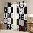 thumbnail image 2 of Manfei American Baseball Curtains Pack of 2 (42x84 Each) for Kids, Grey Buffalo Geometric Curtains Blackout, Sport Player Bedroom Curtains, Window Curtains Room Decor, 2 of 6