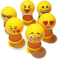 thumbnail image 1 of 6 piezas Smiley Emotion Bobblehead coche decoración coche salpicadero Bobblehead adorno hogar oficina lindo Smiley emoción decoración adorno calmar emociones liberar estrés..., 1 of 4