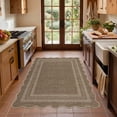 thumbnail image 3 of HIWEAVER Brown 9' x 12' Scalloped-edge Easy Jute Area Rug for Living Room Modern Bordered Indoor Outdoor Neutral Carpet for Patios Non Slip Washable Throw Mat for Home Decor, 3 of 7