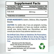 3 Pack Best Naturals Folic Acid 800 mcg 240 Capsules