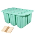 thumbnail image 1 of Moldes de silicona para paletas de 12 cavidades con palitos de madera, sin BPA, para hacer helados caseros, accesorios de cocina de verano., 1 of 8
