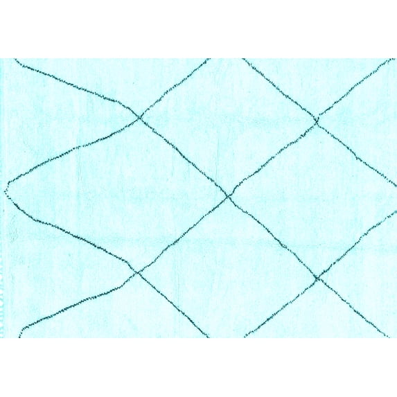 Ahgly Company Indoor Rectangle Solid Light Blue Modern Area Rugs, 2' x 3'