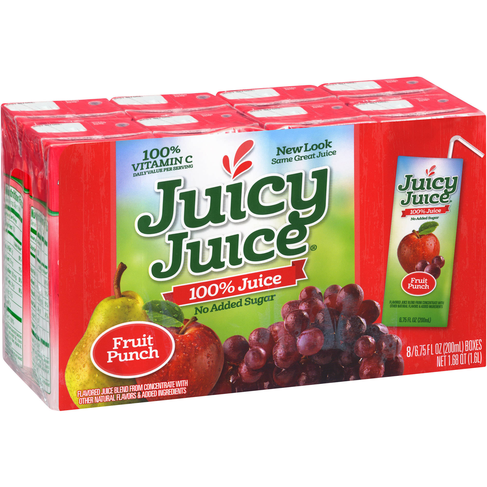 Juicy Juice Fruit Punch 100% Juice, 6.75 fl oz, 8 count.