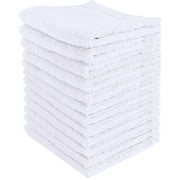Utopia Towels Premium Washcloth Set (12 x 12 Inches, White) 600 GSM 100% Cotton Face Cloths, Highly Absorbent and Soft Feel Fingertip Towels (12-Pack)