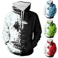 thumbnail image 5 of EQWLJWE Liquidation d'Été! Sweat à Capuche à Col Rond Imprimé Graffiti Décontracté pour Hommes avec Poche Pull Décontracté Manches Longues Automne pour Homme, 5 of 5