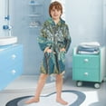 thumbnail image 5 of FORMRS Niños Bathrobe Unisex Hooded Robe Soft Plush Pajamas Sleepwear, Size 2-3T, Yellow Tree, 5 of 7