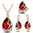 thumbnail image 1 of 4 Pieces Crystal Jewelry Set Delicate Dazzling Rhinestone Dangle Earrings Necklace Rings Set for Wedding Prom, 1 of 1