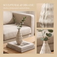 thumbnail image 4 of Unique Bargains Matte Chubby Bud Flower Vase with Wide Opening Ribbed Decorative Beige, 4 of 5