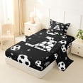 thumbnail image 2 of Erosebridal Letter A Monogrammed Twin Sheet Sets,White Black Bedding For Kids Boys 3 Pieces, 2 of 6