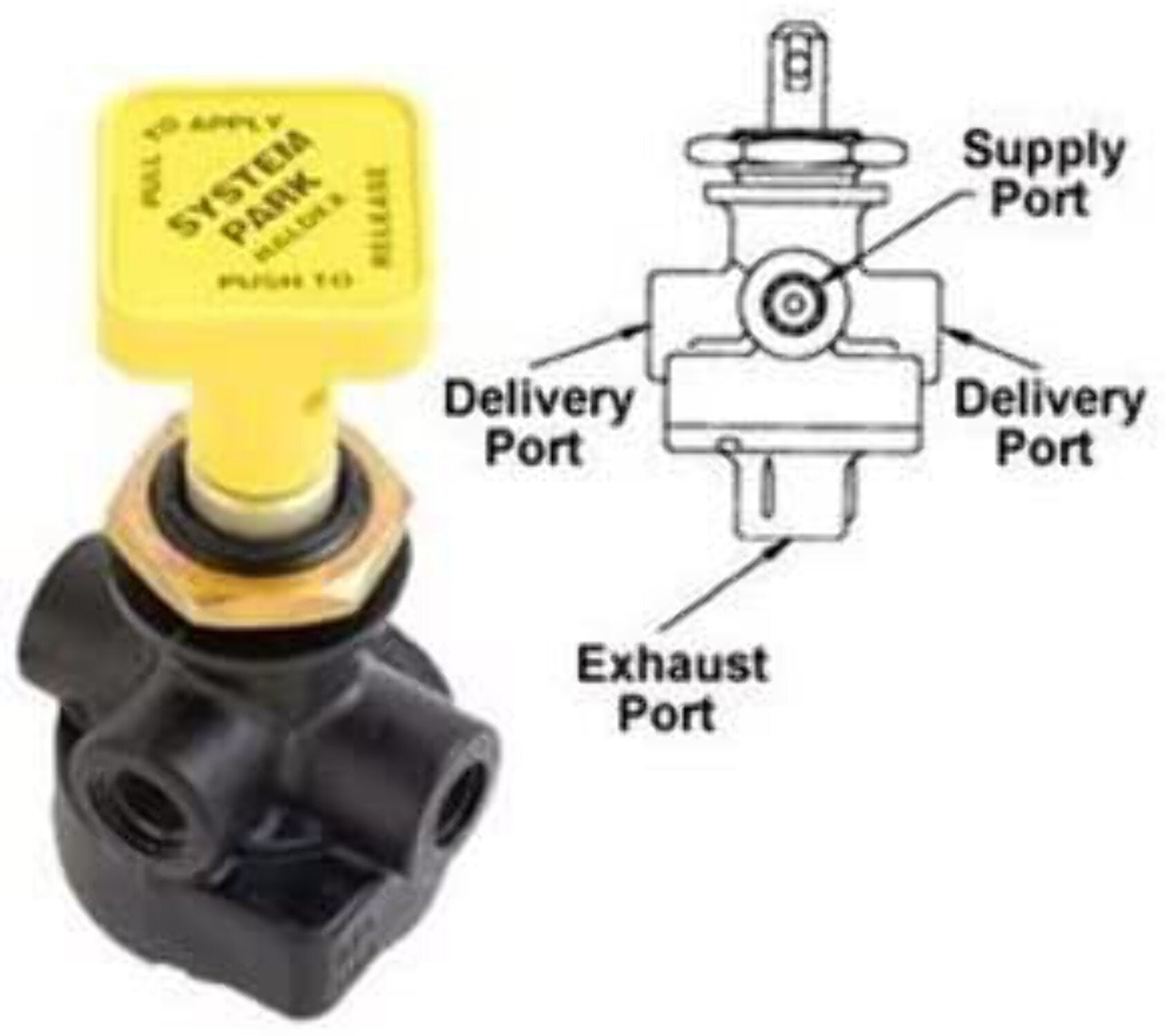 MVP PP1 PushPull Parking Brake Dash Valve ReplacesKN20021 H30158