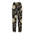 thumbnail image 5 of Roncen Women's Floral Print Jogger Pants - Loose Fit Casual Trousers with Elastic Waist & Cuff and Pockets, 5 of 5