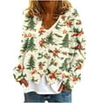 thumbnail image 2 of Zedker Women's Button Up Christmas Cardigans Long Sleeve V Neck Winter Funny Graphic Xmas Outerwear,Plus Size Beige S, 2 of 5