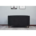 thumbnail image 4 of Kingway Furniture Avin Velvet Nail Head Livingroom Loveseat in Black, 4 of 5