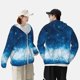 thumbnail image 4 of Balery Blue Glitter Sparkles Sudadera ligera de manga larga con capucha y protección solar UPF 50+ para hombre y mujer, ideal para pesca y running-Large, 4 of 7