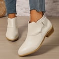 thumbnail image 6 of Fnooota Women's Ankle Booties, Block Heel Side Buckle Strap Non Slip Fashion Fall Winter Shoes White Size 9.5, 6 of 9