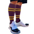 thumbnail image 3 of Couver Cotton Purple Striped Softball Baseball Sports Knee High Tube Socks, Golden Yellow Medium, 3 of 7