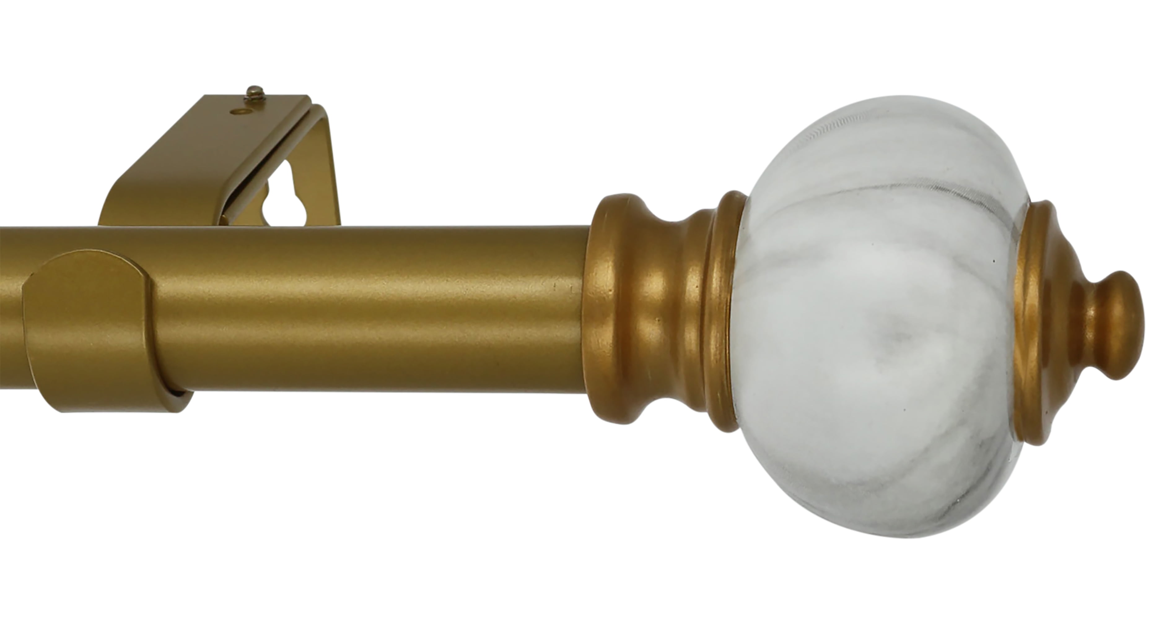 MERIVILLE 1Inch Diameter Single Window Treatment Curtain Rod, Marble