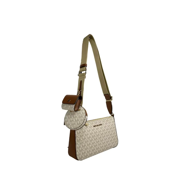 Michael Kors Jet Set Vanilla Signature PVC Crossbody Tech