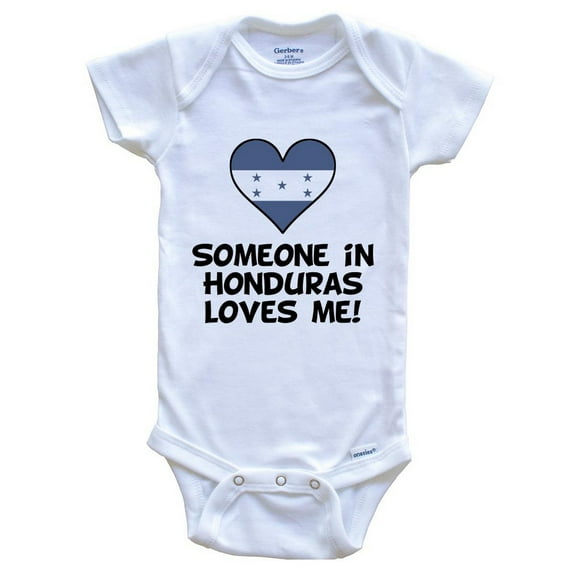 Someone In Honduras Loves Me Honduran Flag Heart Baby Bodysuit, 0-3 Months White