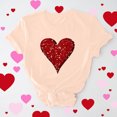 thumbnail image 2 of ICHUANYI Women's Shirts Valentine's Day Fashion Casual Crew Neck Short Sleeve Tops Print T-shirt Cloth New Trending, 2 of 6